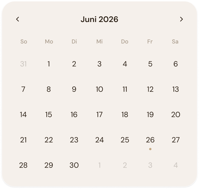 Monatskalender – eine Aufgabe auf ein Datum legen