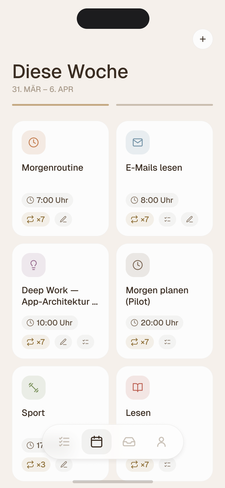 Dayo – Wochen-Ansicht